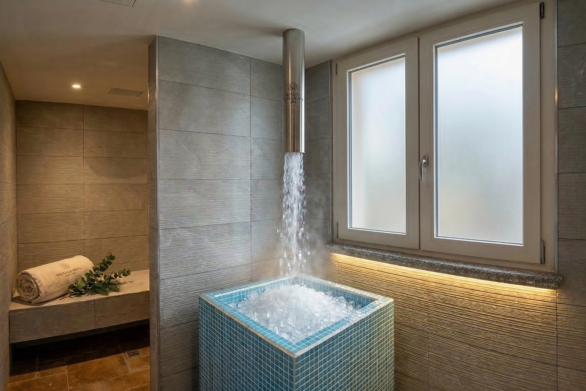 cascata di ghiaccio SPA del Wellness Resort Tenuta Elisabetta.