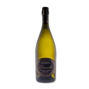 Bottiglia di vino spumante extra dry prodotto dall'azienda agricola Elisabetta a Cecina, Toscana