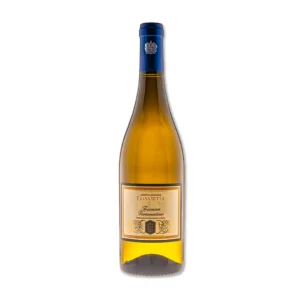 Bottiglia di vino bianco Vermentino prodotto dall'azienda agricola Elisabetta a Cecina, Toscana